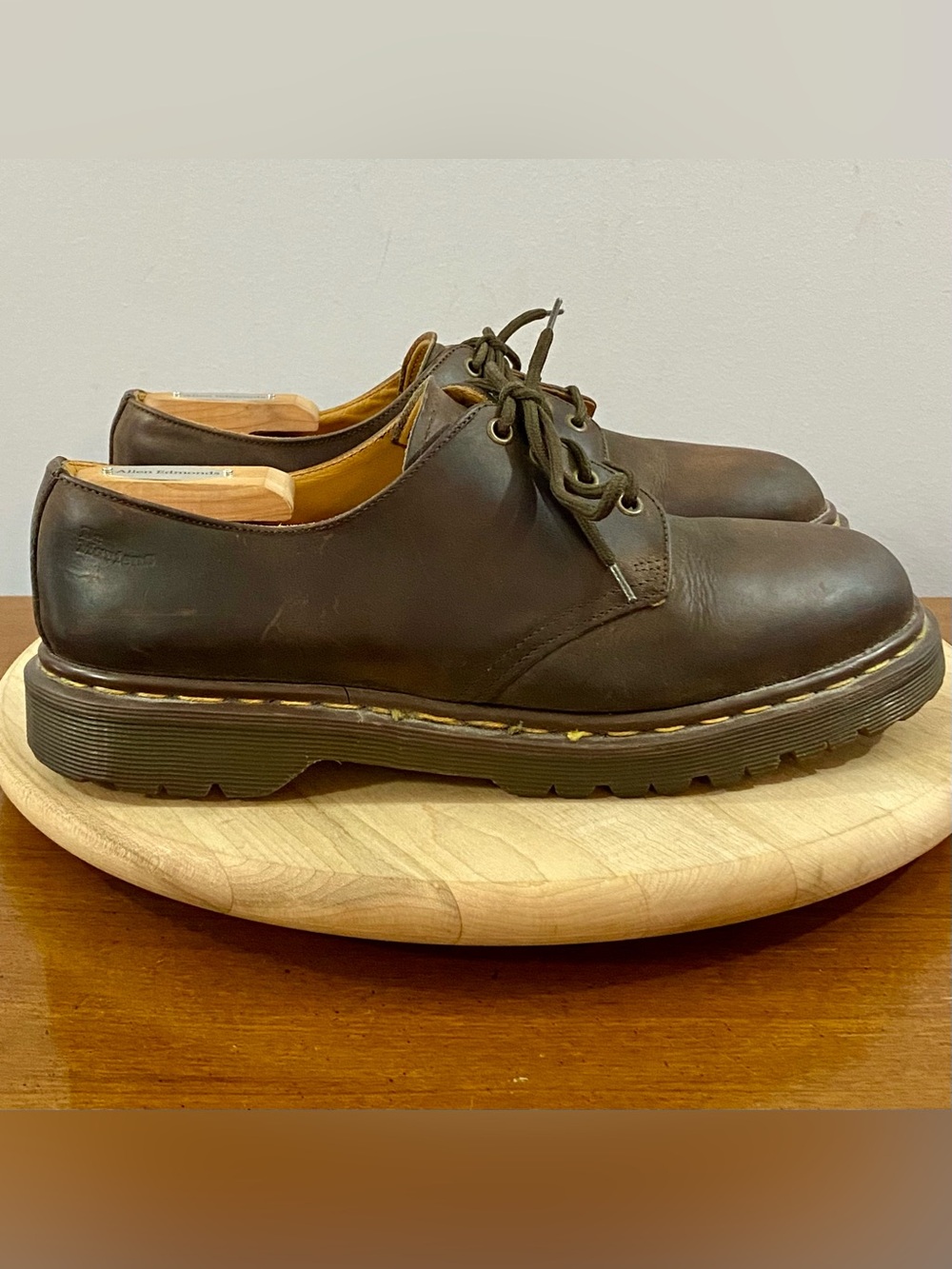 Dr Martens VTG 1461 Made in England Brown Leather Oxford Shoes Mens Sz 10 Y2K